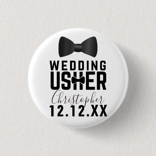 Tuxedo Bruiloft Usher Bruids Party Button (Voorkant)