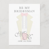 Tuxedo bruiloft zal mijn bruidsman uitnodiging (Voorkant)