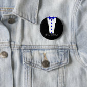 Tuxedo-Button (blauw) Ronde Button 5,7 Cm (In situ)