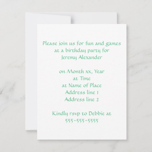 Tuxedo Cat Age Quatre Anniversaire Invitations (Dos)