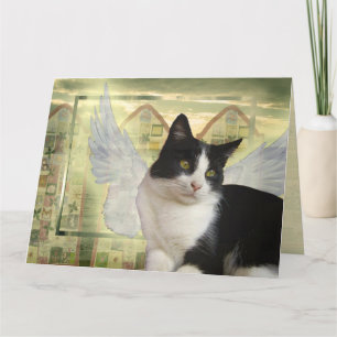 Tuxedo Cat Angel Pet Sympathy Card Grote Maat Kaart