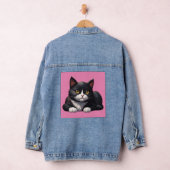 TUXEDO CAT ART DENIM JACKET (Hangar)