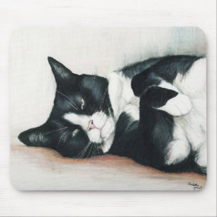 "Tuxedo Cat" Art Muismat