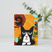 TUXEDO CAT ART & SUNFLOWER PANDA KAT BRIEFKAARTEN (Staand voorkant)