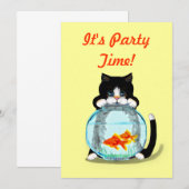 Tuxedo Cat avec invitation au poisson (Devant / Derrière)