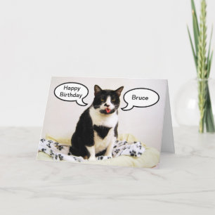 Tuxedo Cat Birthday Bruce Humor Card Kaart