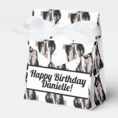 Tuxedo Cat Black Birthday Cats Cake Favor Box Bedankdoosjes (Voorkant Zijde)