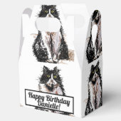Tuxedo Cat Black Birthday Cats Cake Favor Box Bedankdoosjes (Geopend)