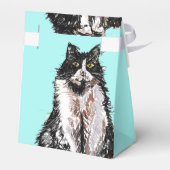 Tuxedo Cat Black White Cats Birthday Cake Bedankdoosjes (Achterkant)