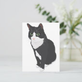 Tuxedo Cat Briefkaart (Staand voorkant)