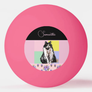 Tuxedo Cat Cats Pastel Roze Meisjes Pingpongballen