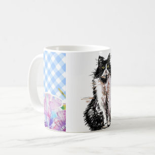 Tuxedo Cat Cute Drawing Black White Cats Coffee Koffiemok