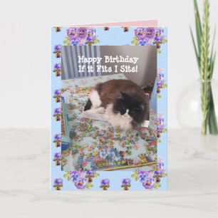 Tuxedo Cat Cute Funny Cats in boxes Cats Card Kaart