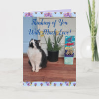 Tuxedo Cat Cute Funny Denking You Love Card