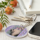Tuxedo Cat Cute Funny Denking You Love Keyring Sleutelhanger (Voorkant Rechts)