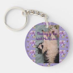 Tuxedo Cat Cute Funny Denking You Love Keyring Sleutelhanger