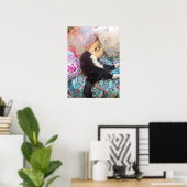 Tuxedo Cat Cute Funny Shabby Sleeping Cats Poster (Bureau à domicile)