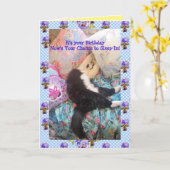 Tuxedo Cat Cute Funny Slapen Viola Card Kaart (Gele Bloem)