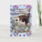 Tuxedo Cat Cute Funny Slapende Jigzaakkaart Kaart (Voorkant)