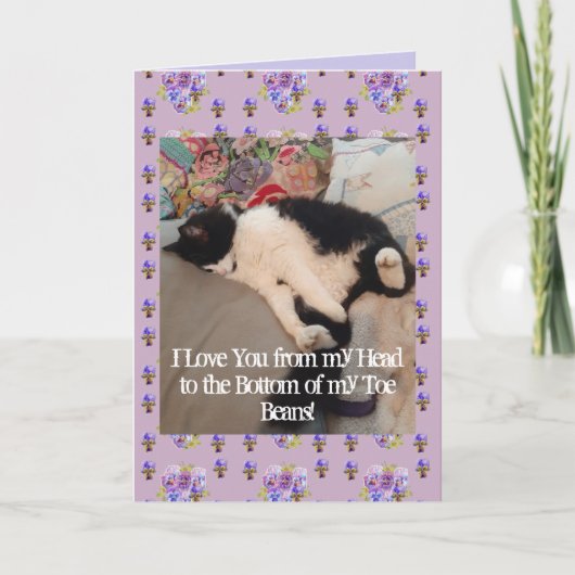 Tuxedo Cat Cute I Love You Toe Bans Card Kaart (Voorkant)