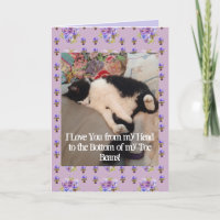 Tuxedo Cat Cute I Love You Toe Bans Card