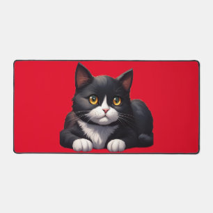 TUXEDO CAT CUTE Mat bureau