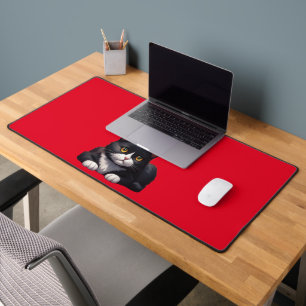 TUXEDO CAT CUTE Mat bureau