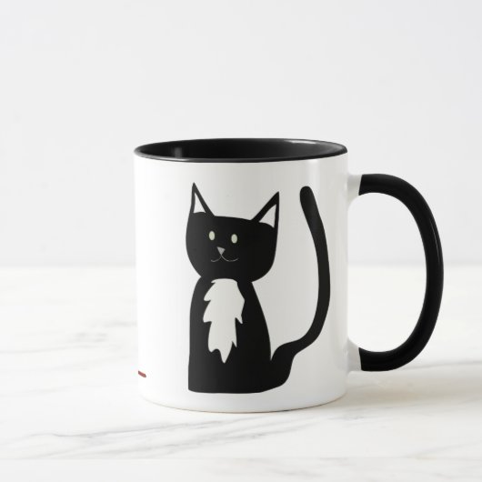 Tuxedo Cat en Ball van Yarn Mok (Rechts)
