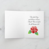 Tuxedo Cat en Rozen Schattige Dank je wel Bedankkaart (Binnen)