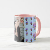 Tuxedo Cat Funny Happy Dance Anniversaire Mug Blue (Devant droit)