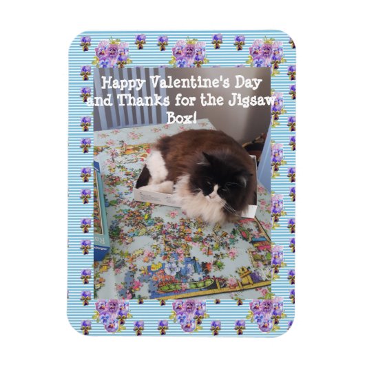 Tuxedo Cat Funny Jigsaw Cats Valentines Day Magneet (Verticaal)