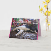 Tuxedo Cat Funny Mexican Wave Schattigee Valentijn Kaart (Gele Bloem)