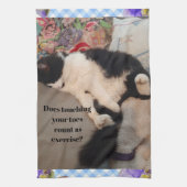 Tuxedo Cat Funny Quote Zwart en Witte Katten Meisj Theedoek (Verticaal)