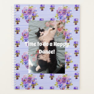 Tuxedo Cat Funny Schattige Bloemen Happy Dance Planner