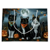 Tuxedo Cat Halloween Spooky Groot Cadeauzakje (Voorkant)