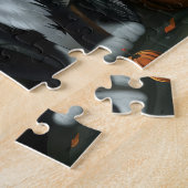 Tuxedo Cat Halloween Spooky Legpuzzel (Zijkant)