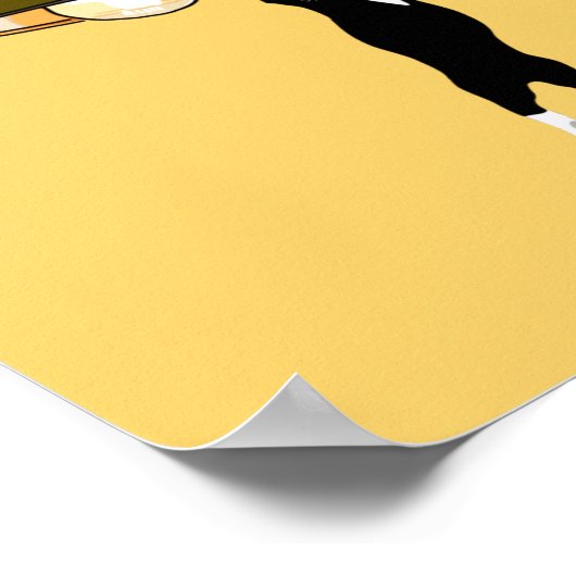 Tuxedo Cat Hanging op lamp Poster (Hoek)