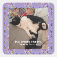 Tuxedo Cat Happy Birthday Touch Toes Card