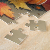 Tuxedo Cat in Autumn verlaat Thanksgiving Legpuzzel (Zijkant)