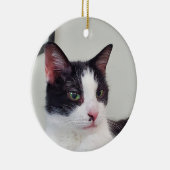 Tuxedo Cat Keramisch Ornament (Rechts)