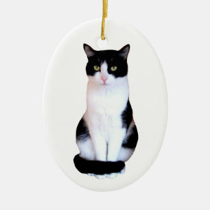Tuxedo Cat Keramisch Ornament