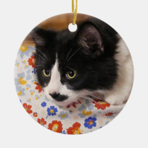 Tuxedo Cat Keramisch Ornament