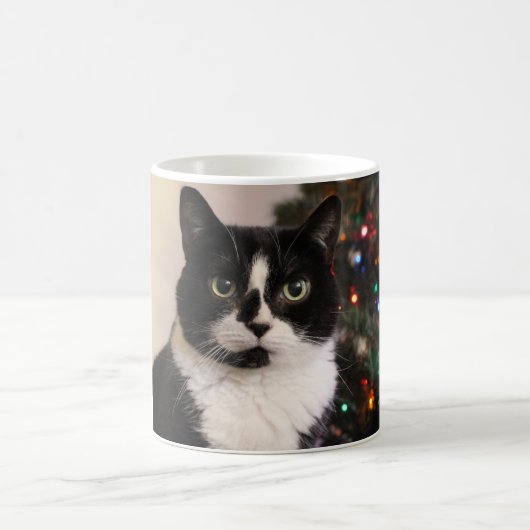 Tuxedo Cat Kerstmis Mok (Center)
