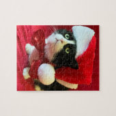 Tuxedo Cat Kerstmis Puzzle Legpuzzel (Horizontaal)