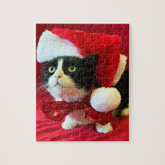 Tuxedo Cat Kerstmis Puzzle Legpuzzel (Verticaal)
