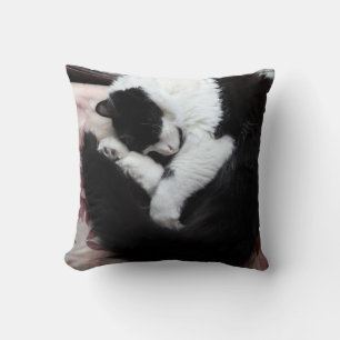 Tuxedo Cat Kitty Cats Black en White Caturday Kussen
