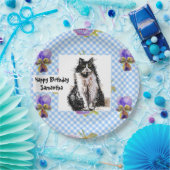 Tuxedo Cat Love You Black and White Cats Girls Papieren Bordje (Feest)