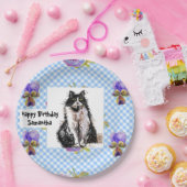 Tuxedo Cat Love You Black and White Cats Girls Papieren Bordje (Feest)