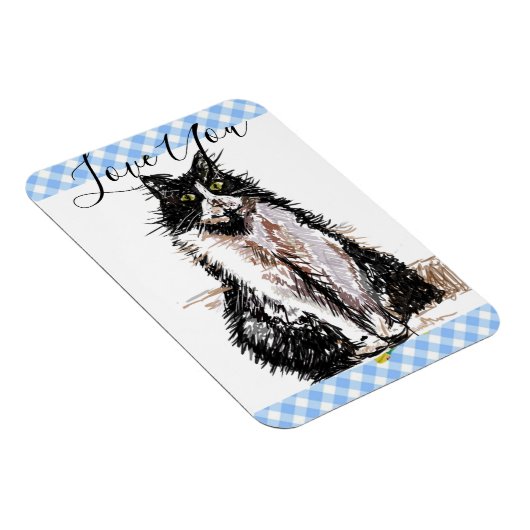 Tuxedo Cat Love You Black and White Cats Magneet (Rechterzijde)