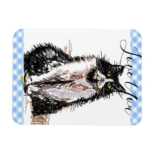 Tuxedo Cat Love You Black and White Cats Magneet (Horizontaal)